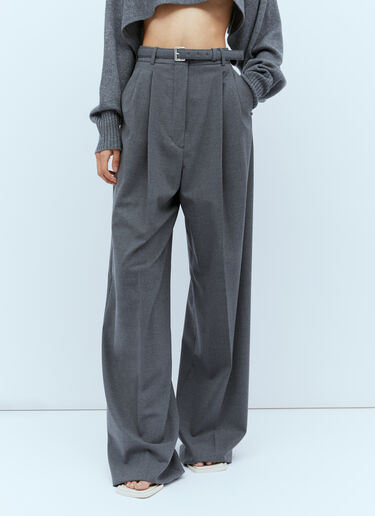 Sportmax Oversized Stretch Wool Tailored Pants Grey spx0254002