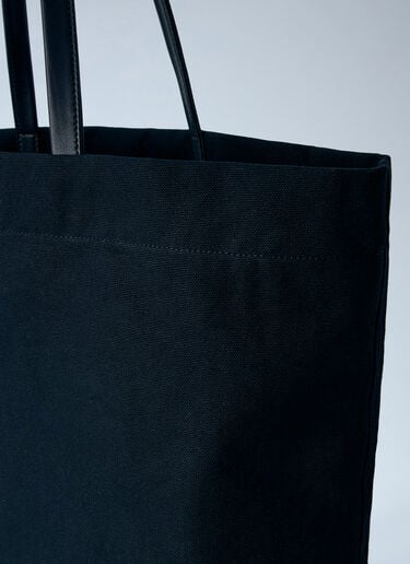 LN-CC® - The Row: Tori Leather-Trimmed Canvas Tote Bag - Black The Row Tori Leather-Trimmed Canvas Tote Bag Black row0365002