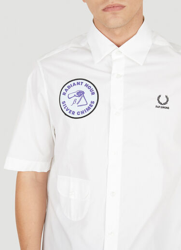 Raf Simons x Fred Perry 그래픽 패치 셔츠 화이트 rsf0150020