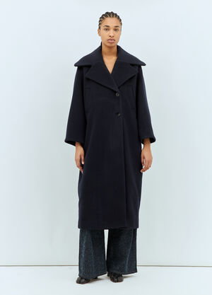 Ganni ボイルウール コート ブルー gan0258041