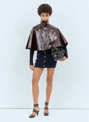 Chloé Lacquered Cropped Poncho Brown chl0258010