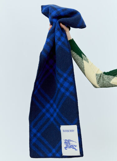 Burberry Check Wool Scarf Navy bur0355002