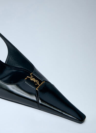 Saint Laurent Babylone Breteuil Slingback Pumps Black sla0263044