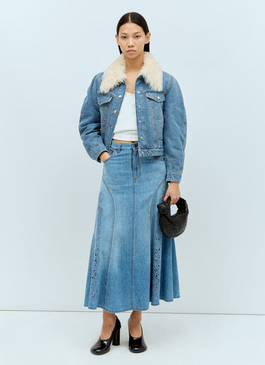 Flared Midi Skirt Chloé Flared Midi Skirt Blue chl0255019