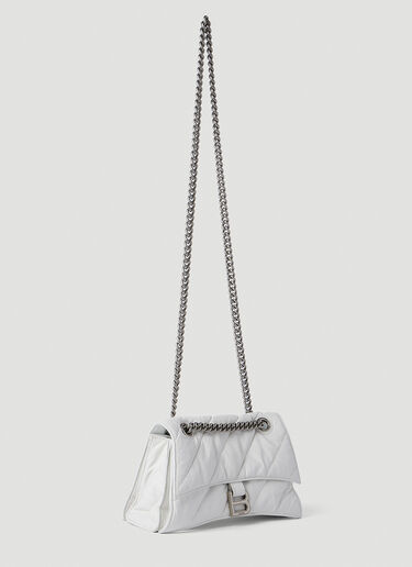 Balenciaga Crush Quilted Shoulder Bag White bal0252094