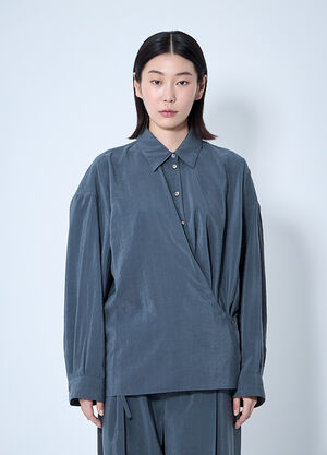 Lemaire Straight Collar Twisted Shirt Black lem0360018
