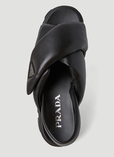 Prada Padded Track Sole Sandals Black pra0252045