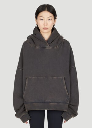 Entire Studios Washed Heavy Hooded Sweatshirt Black ent0353001