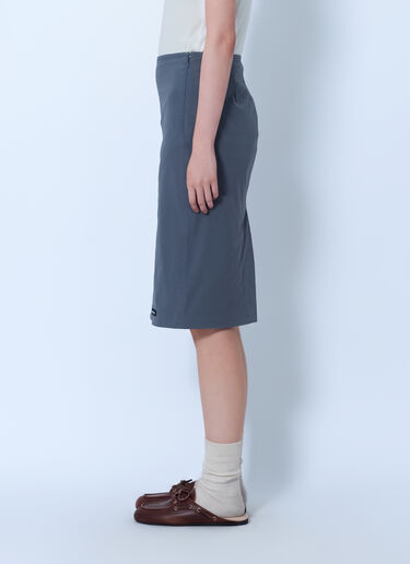 LN-CC® - Miu Miu: Straight Hem Midi Skirt - Grey Miu Miu Straight Hem Midi Skirt Grey miu0266121