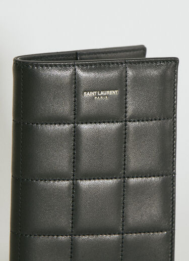 Saint Laurent Matelassé Carré Passport Case Black sla0253144