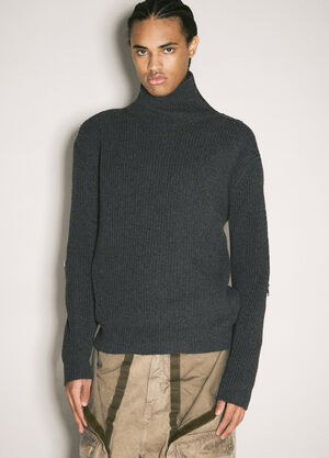Y/Project Zip-Insert Knit Sweater Grey ypr0358013