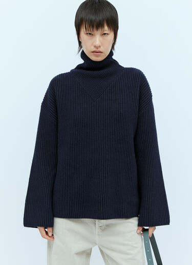 ロールネックニットセーター TOTEME ロールネックニットセーター ネイビー tot0254020