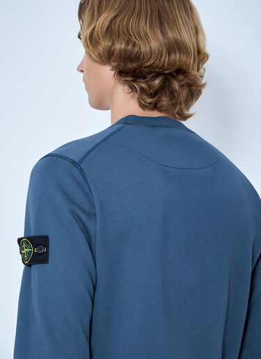 LN-CC® - Stone Island: Crewneck Sweatshirt with Sleeve Patch - Blue Stone Island Crewneck Sweatshirt with Sleeve Patch Blue sto0165061