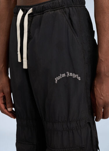 Palm Angels Curved Logo Draws Cargo Pants Black pma0164137