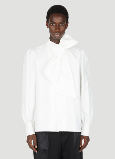 Saint Laurent Lavallière Neck Shirt White sla0154016