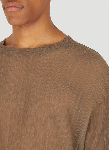 Our Legacy Box Ruffle Long Sleeve Top Brown our0348003