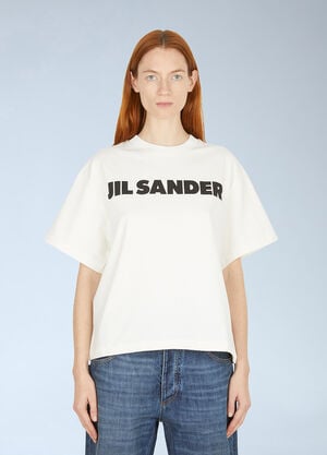 Jil Sander Logo Print T-Shirt White jil0247073