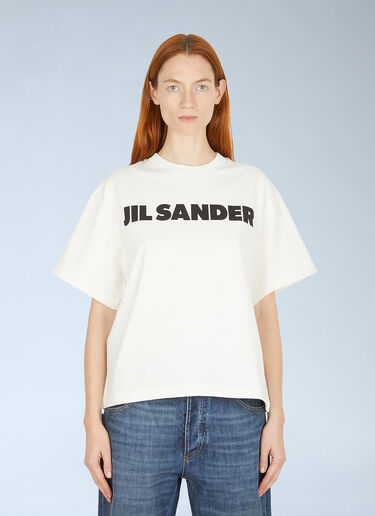 Jil Sander Logo Print T-Shirt White jil0247073