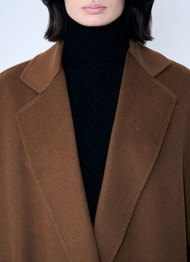 Max Mara Draped Cape Coat Brown max0259009