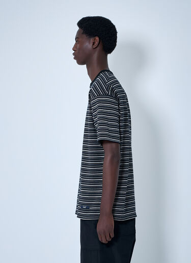 Comme des Garçons Homme 条纹徽标图案 T 恤 黑色 cdh0160009