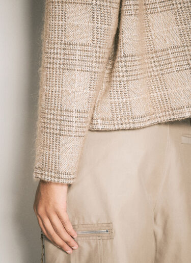 Shrunken Full Zip Polo Cardigan Our Legacy Shrunken Full Zip Polo Cardigan Beige our0158006