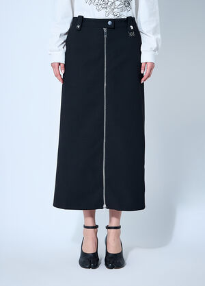 GANNI Bonded Crepe Midi Skirt Brown gan0259002