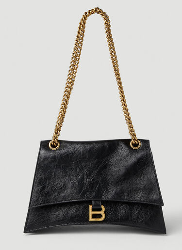 Crush Large Chain Shoulder Bag in Black - Balenciaga