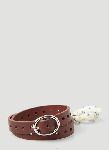 Acne Studios Charm Leather Bracelet  Brown acn0246066