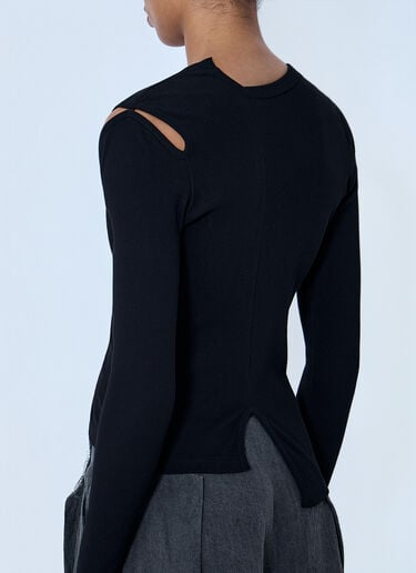 LIMI Feu Asymmetric Long Sleeve Tee Black lmf0264011