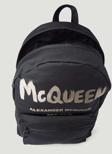 Alexander McQueen メトロポリタン ロゴプリントバックパック ブラック amq0145082