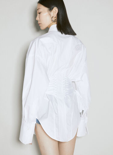 Mugler Structured Poplin Shirt White mug0254023