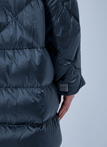 LN-CC® - Max Mara: Quilted Hooded Coat - Blue Max Mara Quilted Hooded Coat Blue max0266163