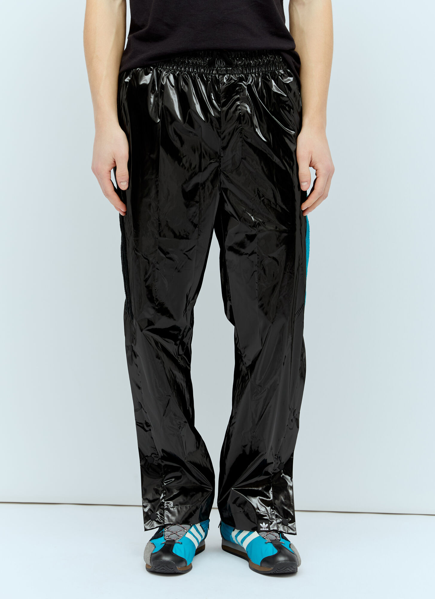 Shop Adidas X Song For The Mute High-shine Track Pants In Black