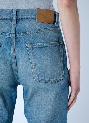 Saint Laurent Mid-Rise Straight Jeans Blue sla0265005