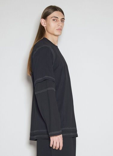 MM6 Maison Margiela 徽标印花长袖上衣 黑色 mmm0155011