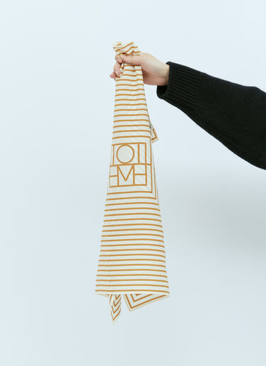 TOTEME Signature Monogram Silk Scarf Beige tot0256030