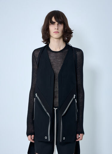 Rick Owens Asymmetric Zip Detail Vest Black ric0164012
