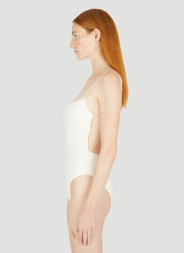 Ziah Bandeau Fine Strap Swimsuit White zia0250009