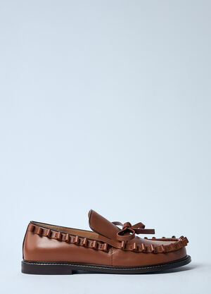 JW Anderson 皮革褶边乐福鞋 棕色 jwa0259012