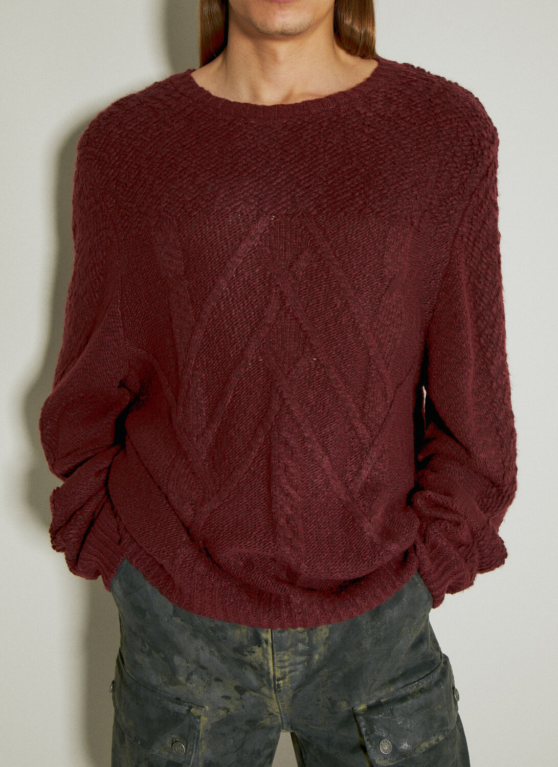 Guess Usa Loop Sweater In Burgundy