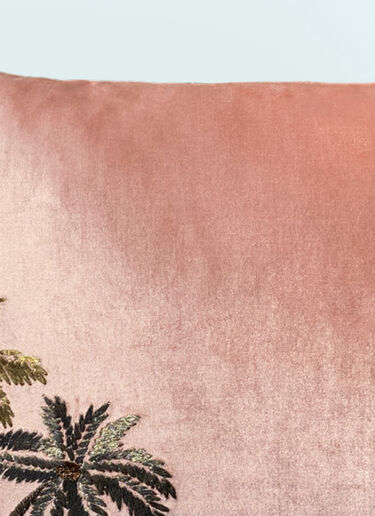 Les-Ottomans Palms Velvet Cushion Pink wps0691640