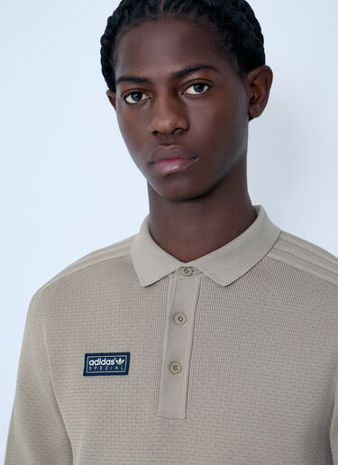 adidas SPZL Logo Patch Polo Shirt Beige adi0162159