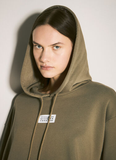 MM6 Maison Margiela Logo Patch Hooded Sweatshirt Green mmm0257004