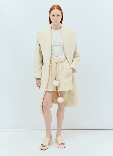 Max Mara 모노그램 자수 쇼츠  화이트 max0255003