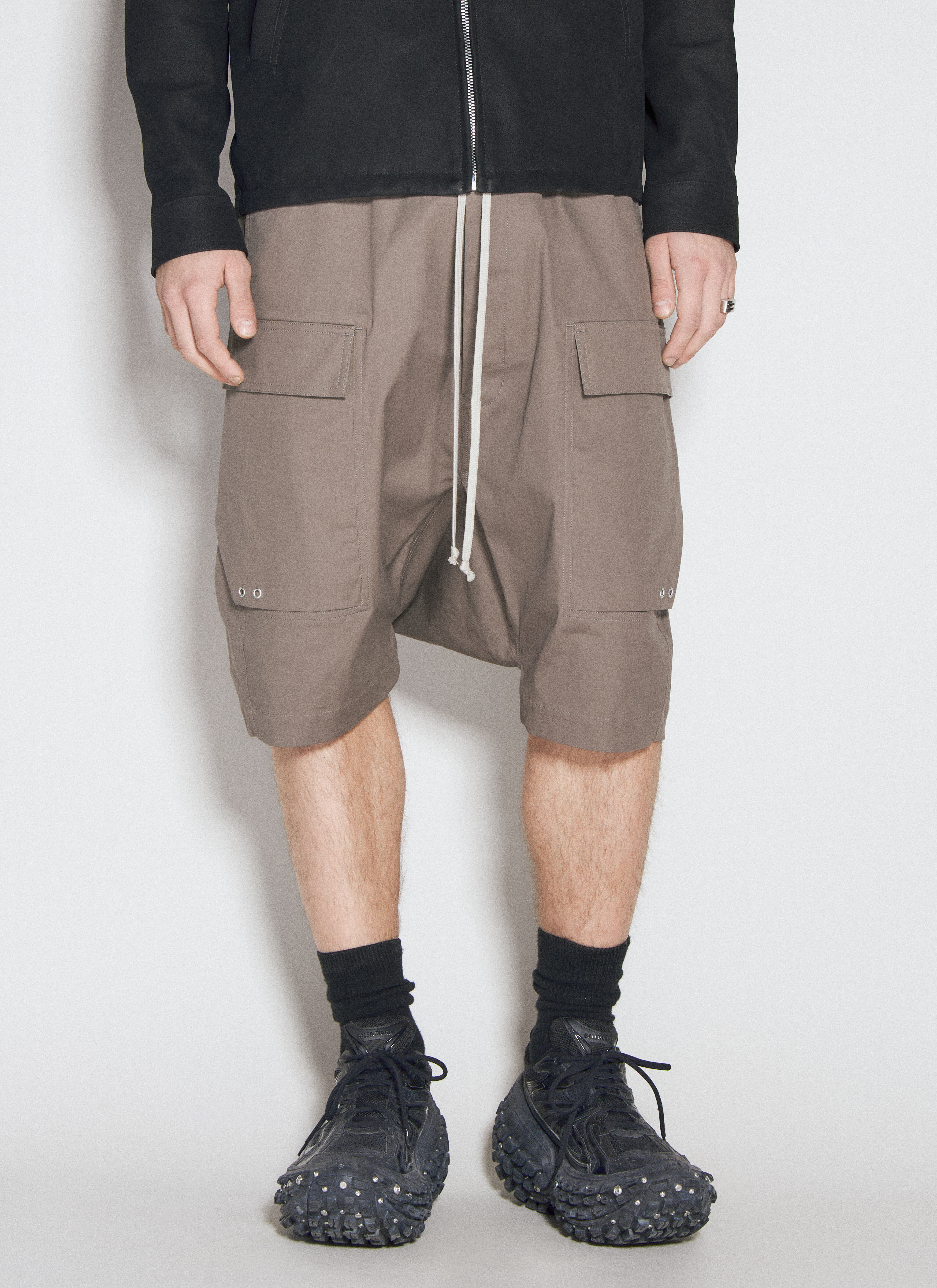 Rick Owens x Champion Cargo Pods Bermuda Shorts Black roc0157002