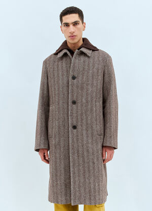 Homme Plissé Issey Miyake Rank Herringbone Coat Black hmp0159009