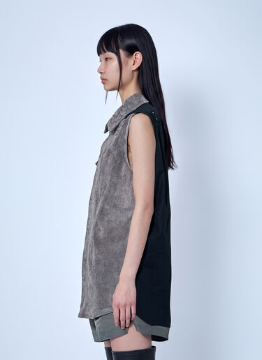 Rick Owens Throat Latch Short Sleeves Shirt Grey ric0266001