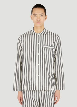 Tekla Striped Classic Pyjama Shirt White tek0351023