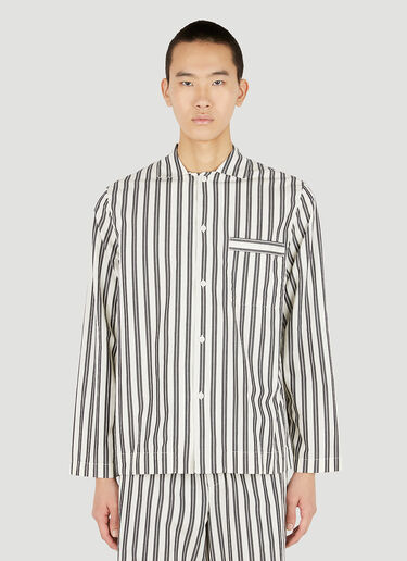 Tekla Striped Classic Pyjama Shirt White tek0351023