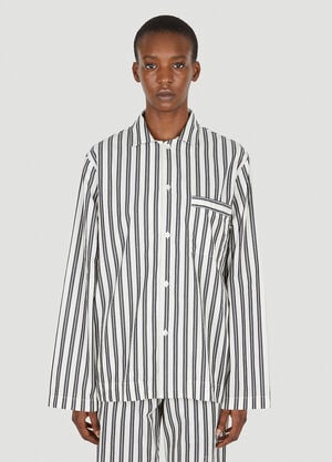 Tekla Striped Classic Pyjama Shirt White tek0351023